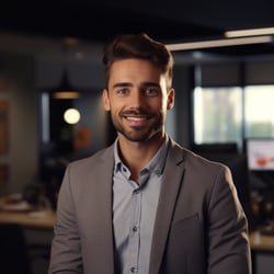 gogurbajey_a_smiling_happy_professional_person_in_a_office_back_b540d7a2-8015-4417-930f-69e37bd411e1
